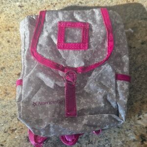 American Girl Pink and Gray Star Backpack